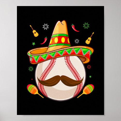 Cinco De Mayo Baseball Mom Mexican Fiesta Poster