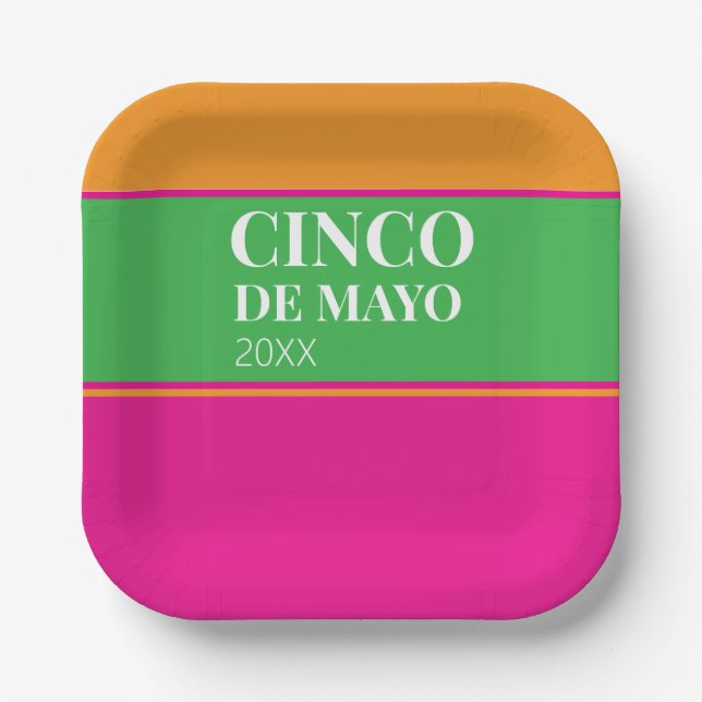 Cinco De Mayo BBQ Party Paper Plates (Front)