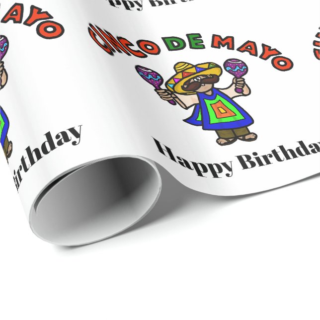 Cinco de Mayo Birthday Gift Wrap  Customize It! (Roll Corner)