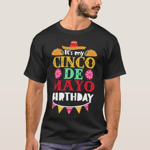 Cinco de Mayo Birthday Mexican Mexico BDay Party   T_Shirt