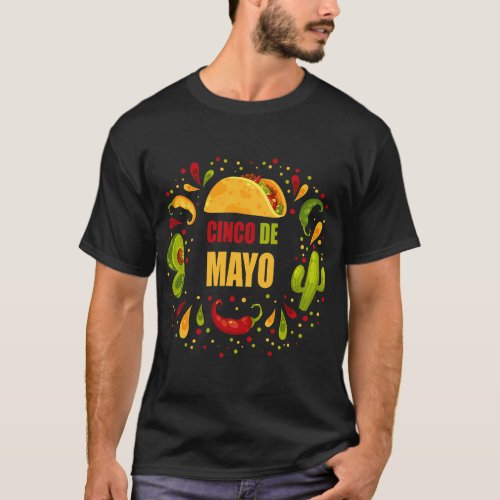 Cinco De Mayo Buritos Mexico Tacos and Avocado  bo T_Shirt