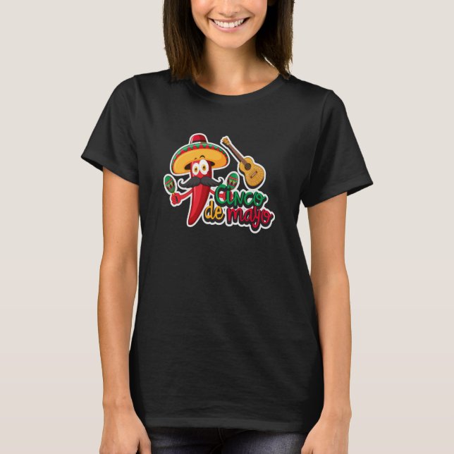 Cinco De Mayo Burritos Mexico Tacos and Avocado  5 T-Shirt (Front)