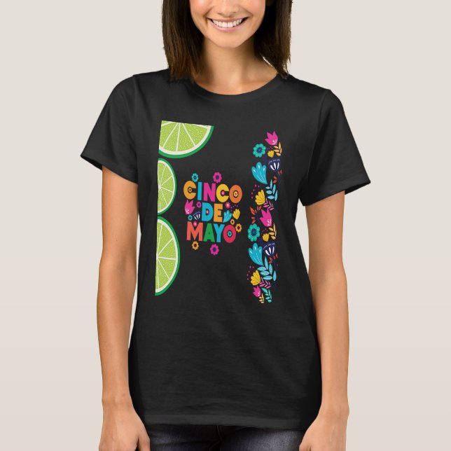 Cinco De Mayo Burritos  Mexico Tacos and Avocado   T-Shirt (Front)