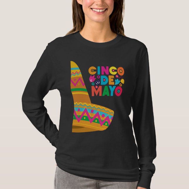 Cinco De Mayo Burritos  Mexico Tacos and Avocado   T-Shirt (Front)