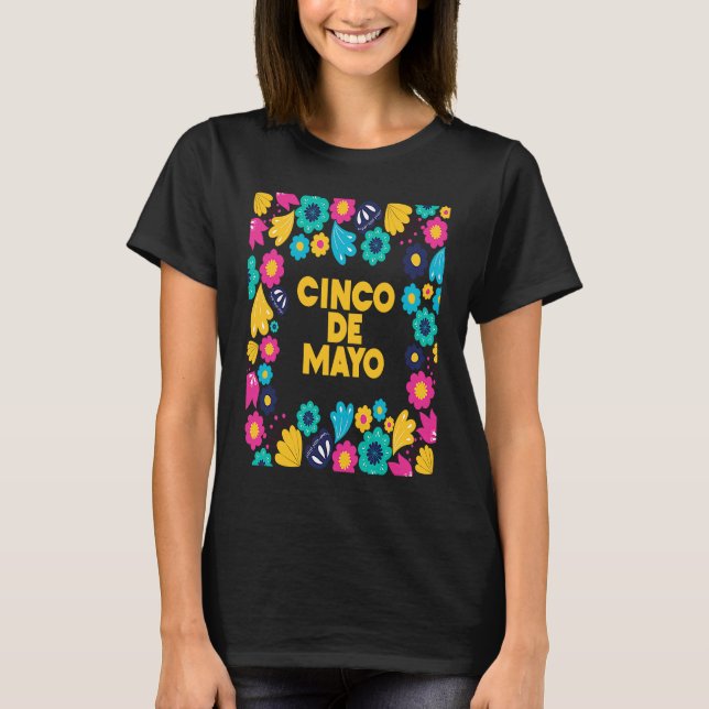 Cinco De Mayo Burritos  Mexico Tacos and Avocado   T-Shirt (Front)