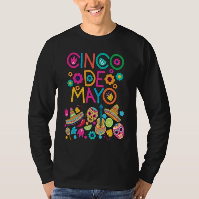 Cinco De Mayo Burritos  Mexico Tacos and Avocado   T-Shirt (Front)