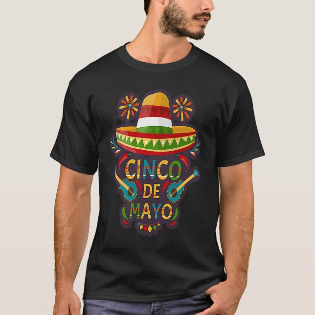 Cinco De Mayo Burritos  Mexico Tacos and Avocado   T-Shirt (Front)