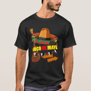Cinco De Mayo Burritos  Mexico Tacos and Avocado   T-Shirt