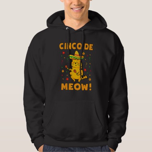 Cinco De Mayo Ca Mexican Cat Collar Sombrero Hoodie