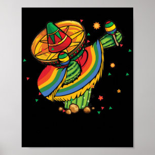 Cinco de Mayo Cactus Mexican Dabbing Poster