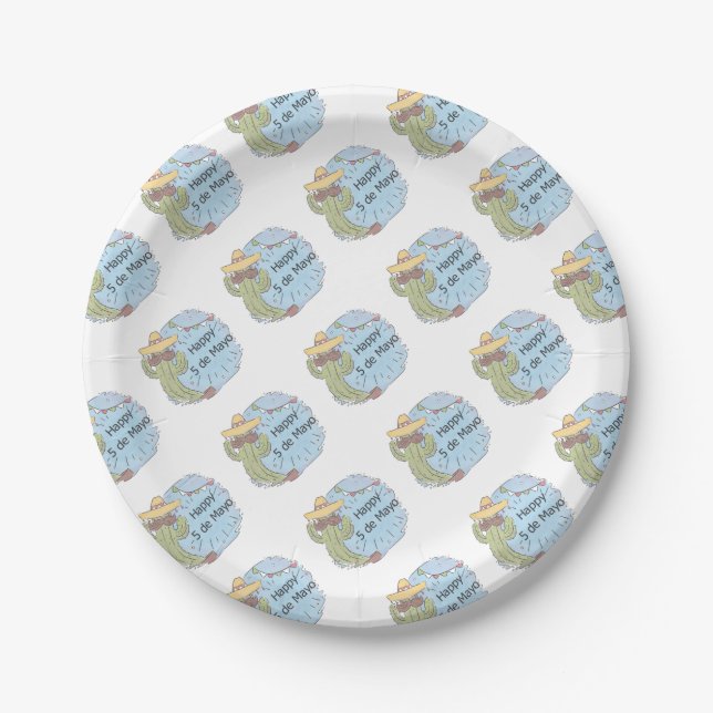 cinco de mayo cactus paper plates (Front)