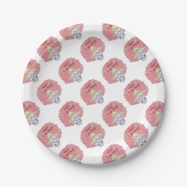 cinco de mayo calavera paper plates (Front)