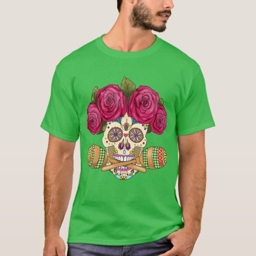 Cinco De Mayo Calavera Woman Sombrero Maracas Mexi T_Shirt