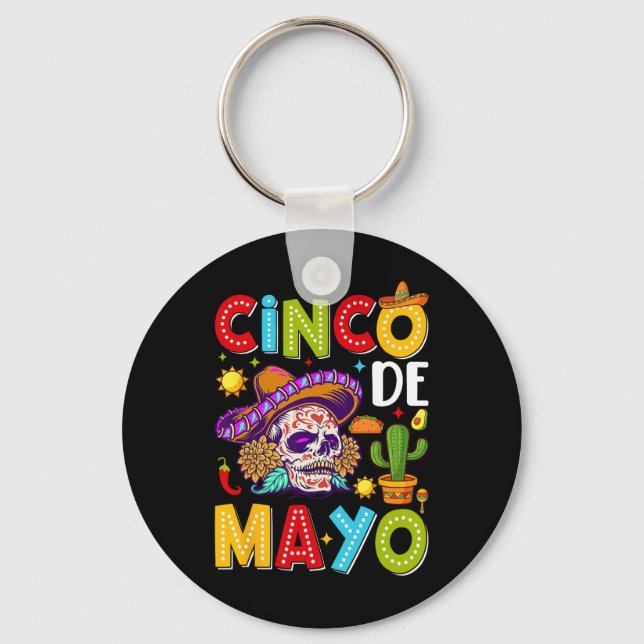 Cinco De Mayo Camisa Mexican Party Costume 5 De Ma Keychain (Front)