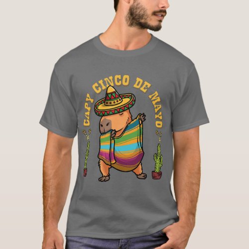 Cinco De Mayo Capybaras Mexican Capybara Kids Men  T_Shirt