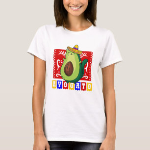 cinco de mayo cat avocado avogato kawaii mexican T-Shirt