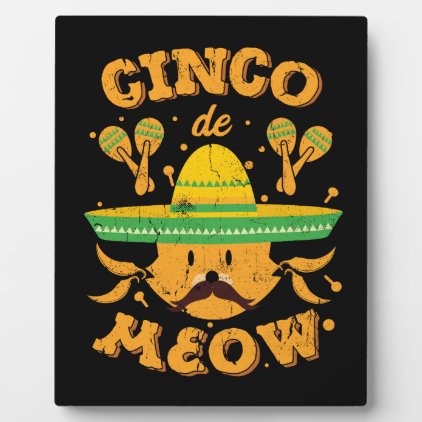 Cinco de Mayo Cat Cinco de Meow Kitten Plaque