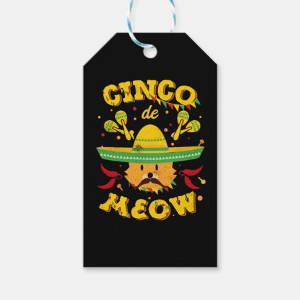 Cinco de Mayo Cat Cinco de Meow Kitten Sombrero Gift Tags