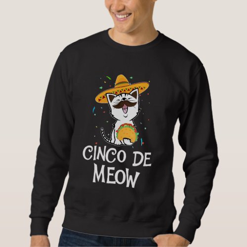 Cinco De Mayo Cat Sombrero   Mexican Kitten Sweatshirt