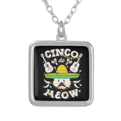Cinco de Mayo Cat Toddler Cinco de Meow Kitten Silver Plated Necklace