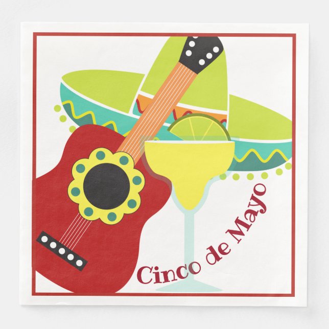 Cinco de Mayo Celebration Paper Dinner Napkins (Front)