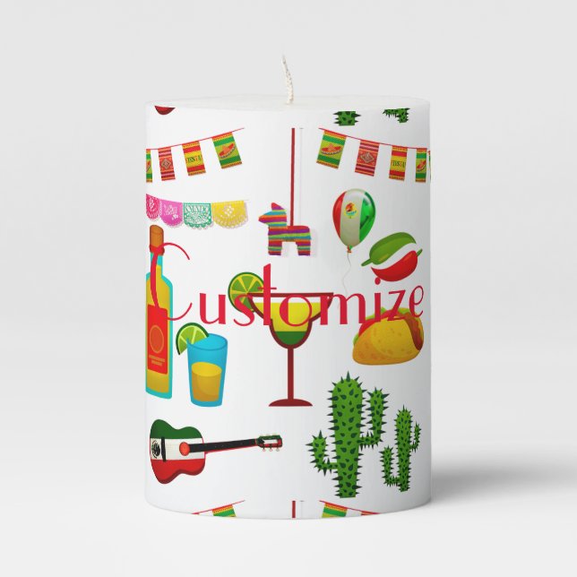 Cinco de Mayo Celebration Thunder_Cove   Pillar Candle (Front)