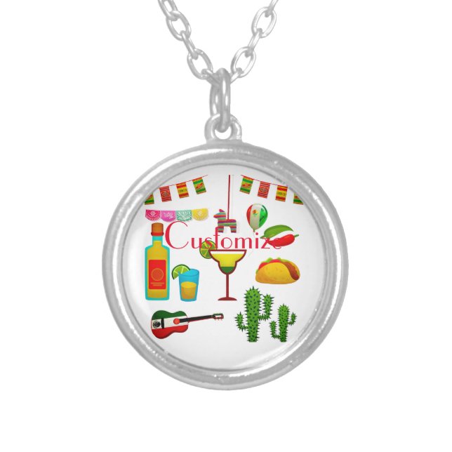 Cinco de Mayo Celebration Thunder_Cove  Silver Plated Necklace (Front)