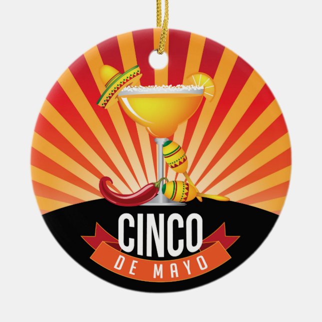 Cinco de Mayo Ceramic Ornament (Front)