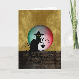 Cinco de Mayo Chat Noir / Gato Negro Card