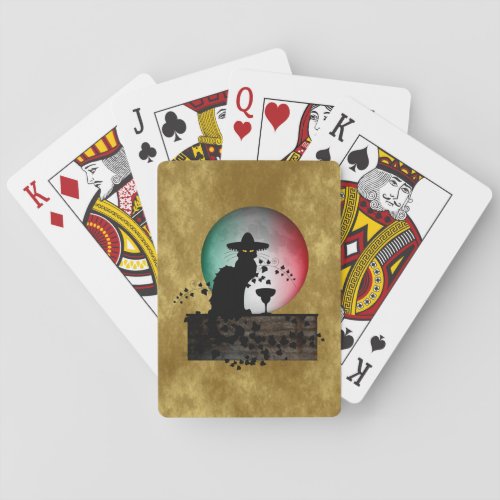 Cinco de Mayo Chat Noir  Gato Negro Playing Cards