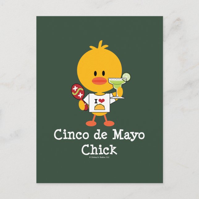 Cinco de Mayo Chick Postcard (Front)