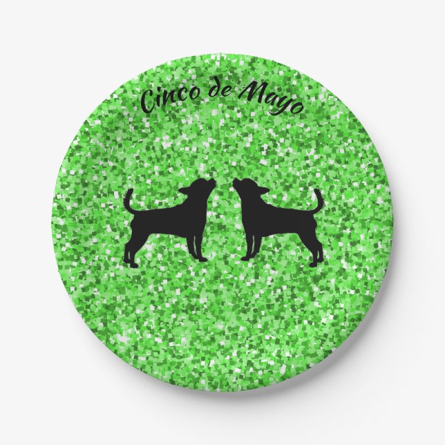 Cinco de Mayo Chihuahua Paper Plates (Front)
