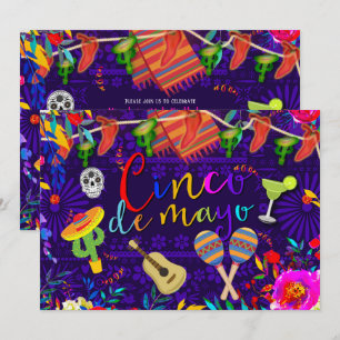 Cinco De Mayo Colorful Celebration Fiesta Party Invitation