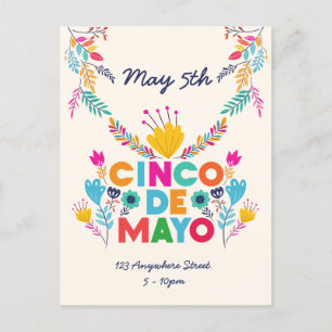 Cinco de Mayo Colorful Invitation Postcard