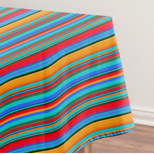 Cinco de Mayo Colorful Mexican Stripes Tablecloth