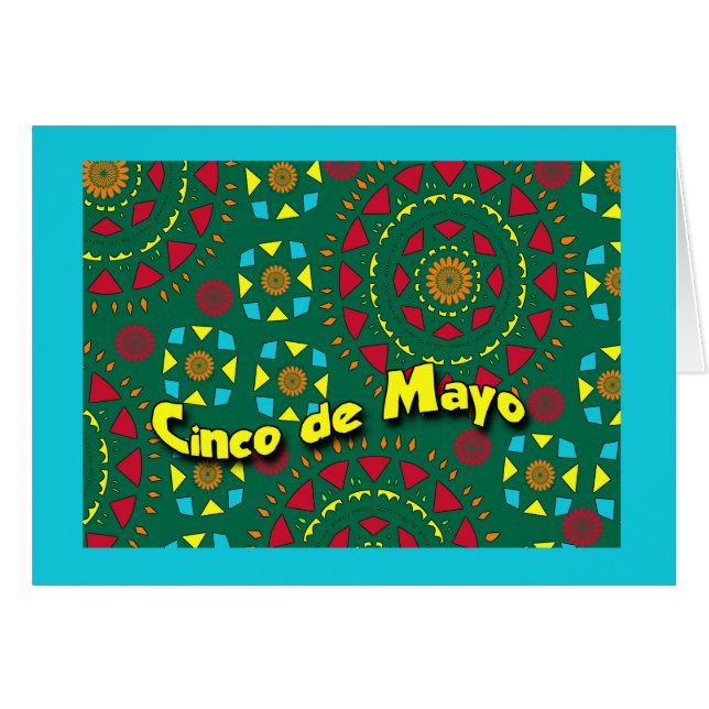 Cinco de Mayo, Colorful Mosaic Pattern Cards (Front Horizontal)