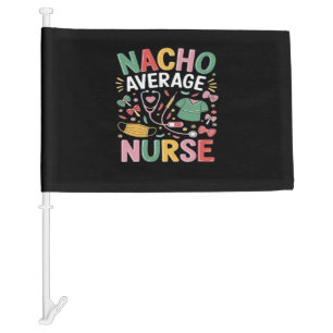 Cinco De Mayo Coquette Bow Nacho Average Nurse Nur Car Flag