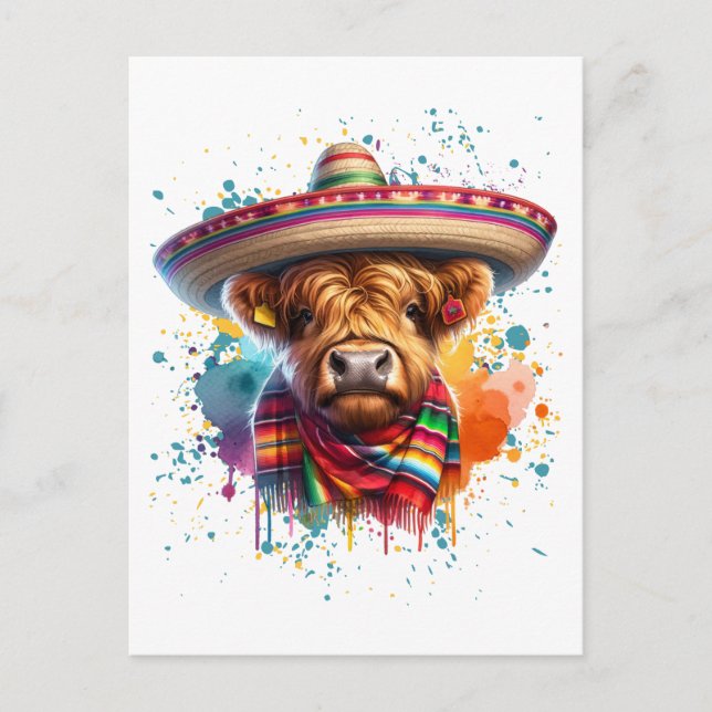 Cinco de Mayo Cow Postcard (Front)