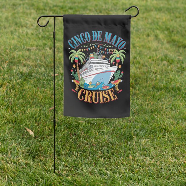 Cinco De Mayo Cruise Mexico Mexican Ship Fiesta Garden Flag (In SItu)