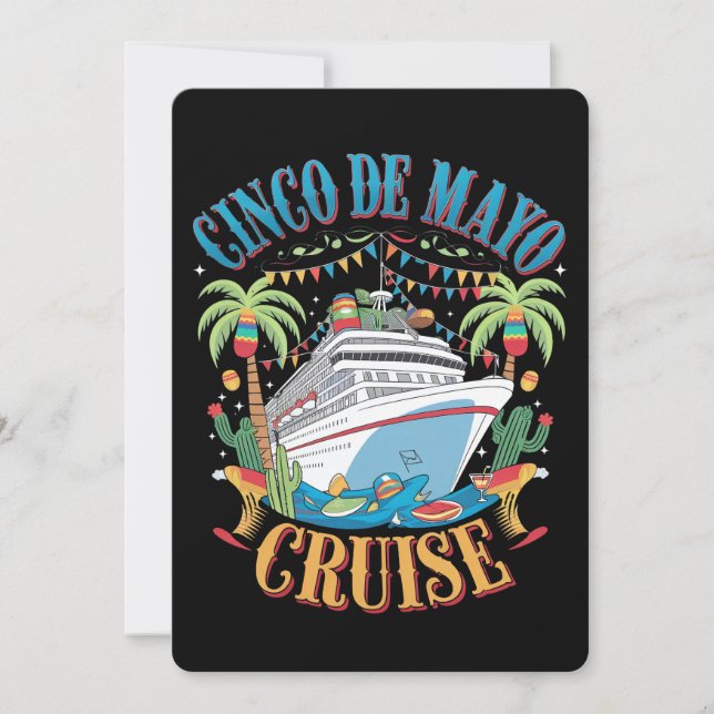 Cinco De Mayo Cruise Mexico Mexican Ship Fiesta Invitation (Front)