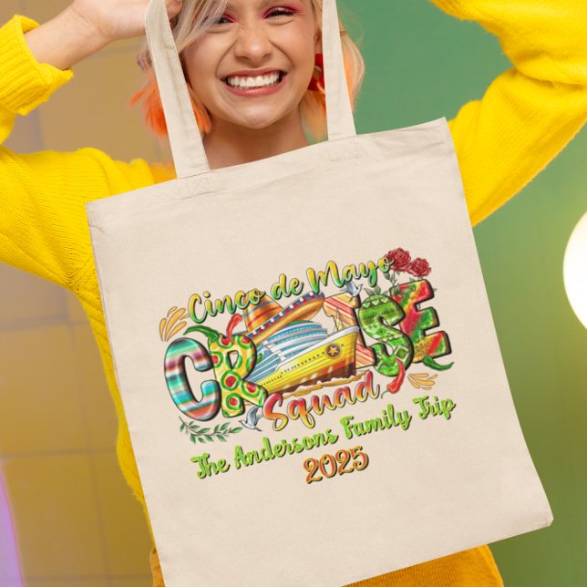 Cinco De Mayo Cruise Shirt Custom Name & Year Tote Bag (Creator Uploaded)