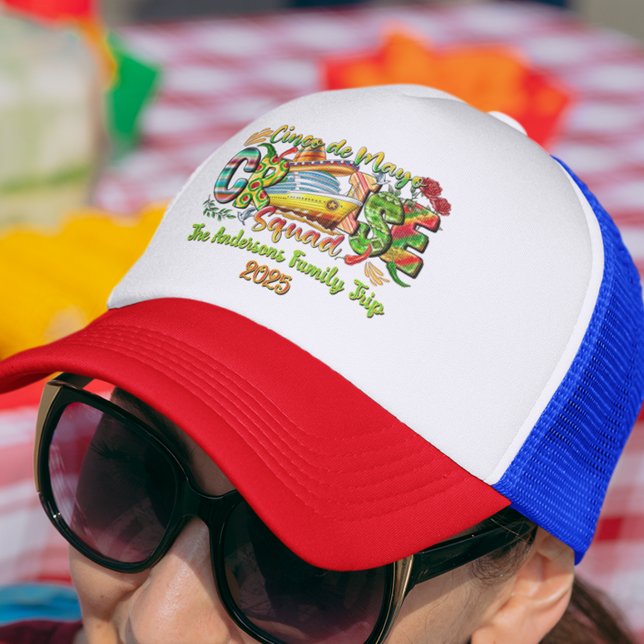 Cinco De Mayo Cruise Shirt Custom Name & Year Trucker Hat (Creator Uploaded)