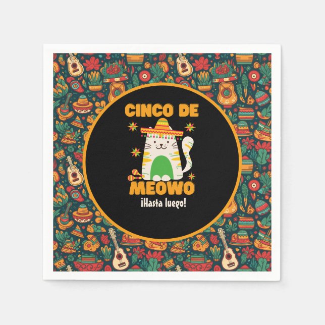 Cinco De Mayo- Cute Cat Napkins (Front)