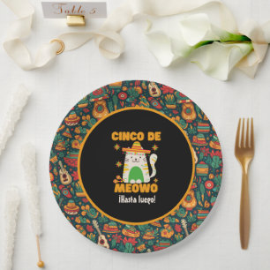 Cinco De Mayo- Cute Cat Paper Plates