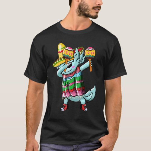 Cinco De Mayo Dabbing Axolotl Mexican Sombrero Dab T_Shirt