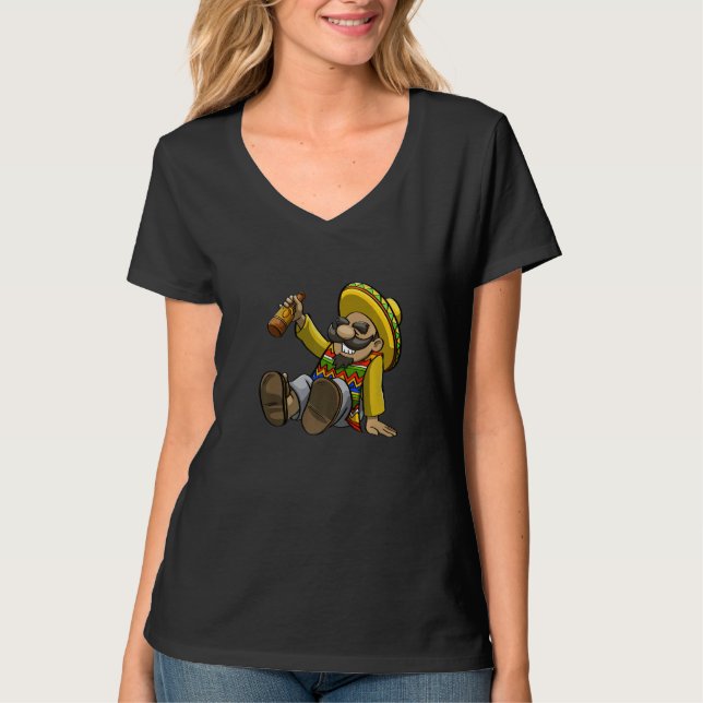 Cinco De Mayo Dabbing Drunk Tio Women Mexican Cele T-Shirt (Front)