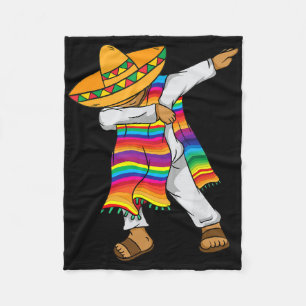 Cinco De Mayo Dabbing Mexican Poncho Kids Toddler Fleece Blanket