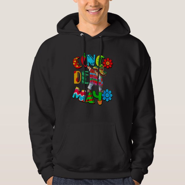 Cinco De Mayo Dabbing Mexican Poncho Party Fiesta  Hoodie (Front)
