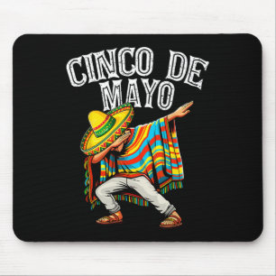 Cinco De Mayo Dabbing Mexican Poncho Sombrero Hat Mouse Pad