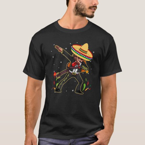Cinco de Mayo Dabbing Poncho Sombrero Funny Mexica T_Shirt